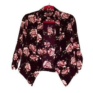 $$SOLD$$ cardigan blazer burgundy floral size M